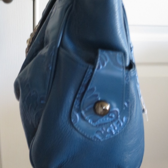 💗 SHARIF NWT LEATHER Hand Tooled Satchel Handbag - Beautiful Detail & Lining!💗 - Picture 6 of 14